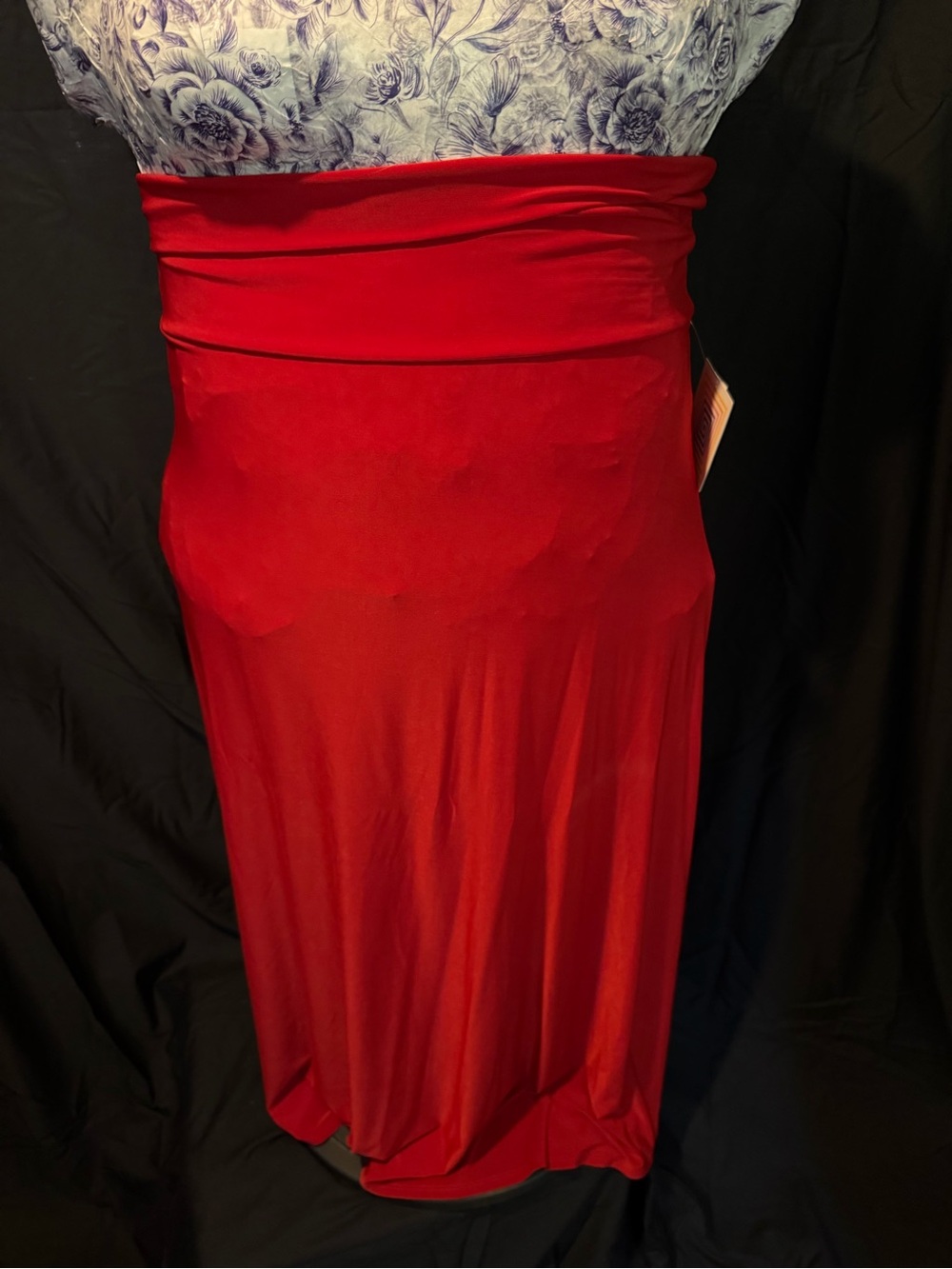 LuLaRoe Bold Red Fold-Over Waist Maxi Skirt